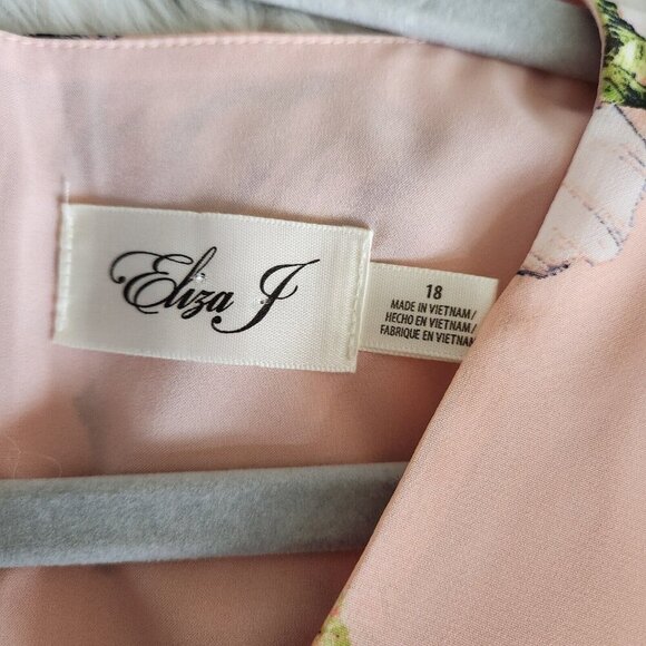 Eliza J Maxi Dress Womens‎ 18 Pink Floral Ruffle High Low Blush V-Neck Spring - Picture 3 of 16